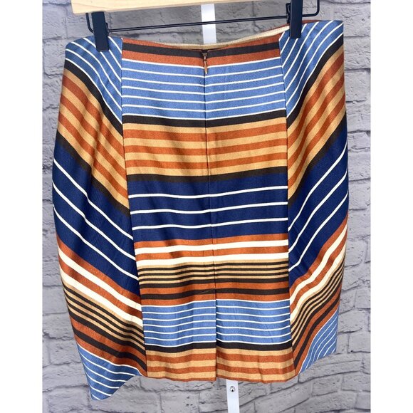 J. McLaughlin Montecito Pencil Skirt Indigo Stripe Women's Size 8 Multicolor - Picture 2 of 6